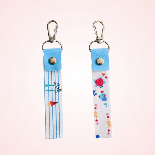 name tag 2 pcs blue colorful for kids bag