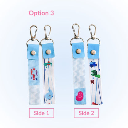 name tag 2 pcs blue colorful for kids bag