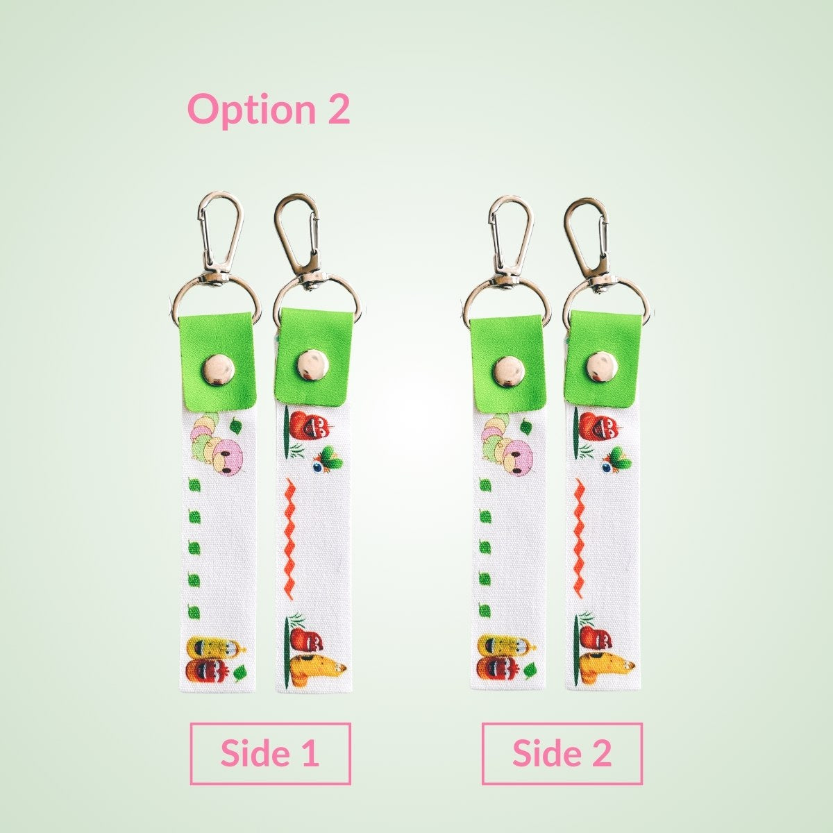 name tag 2 pcs green colorful for kids bag