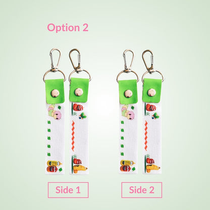 name tag 2 pcs green colorful for kids bag