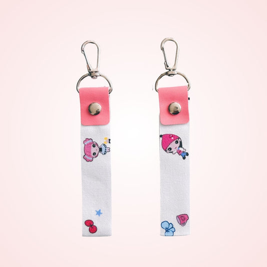 name tag 2 pcs pink colorful for kids bag