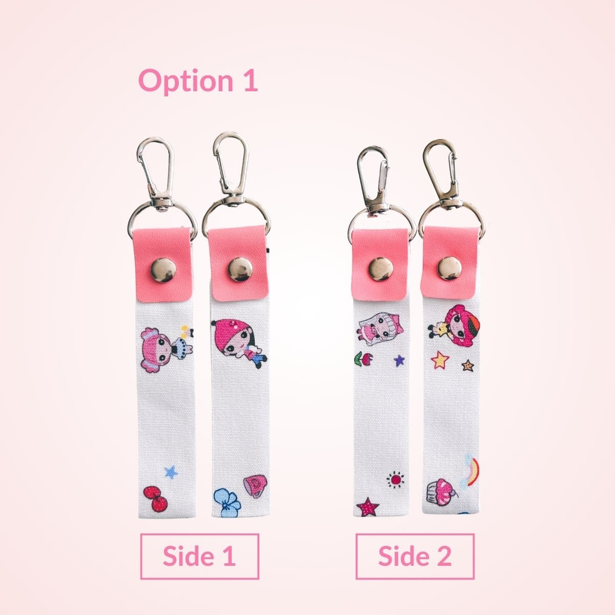 name tag 2 pcs pink colorful for kids bag