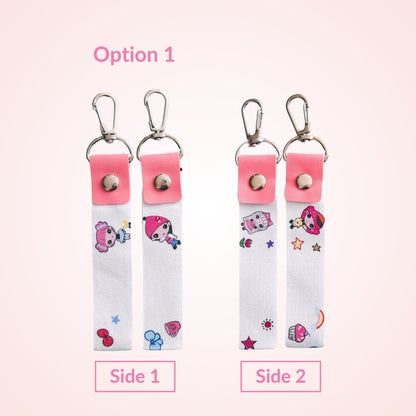 name tag 2 pcs pink colorful for kids bag