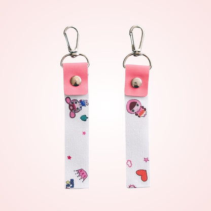 name tag 2 pcs pink colorful for kids bag
