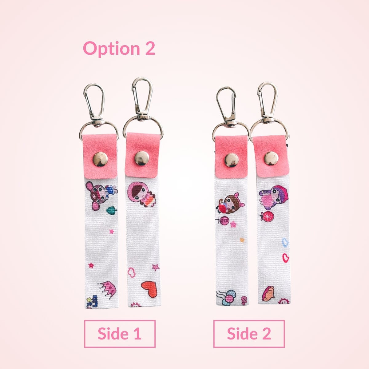 name tag 2 pcs pink colorful for kids bag