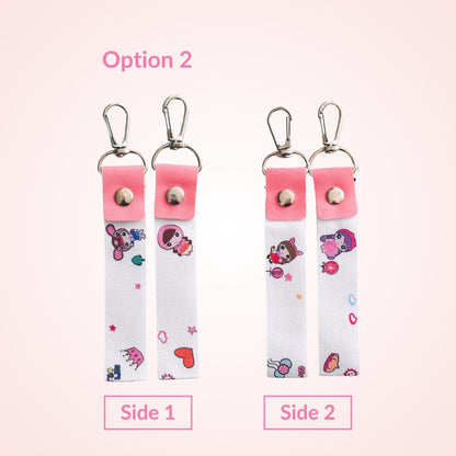 name tag 2 pcs pink colorful for kids bag