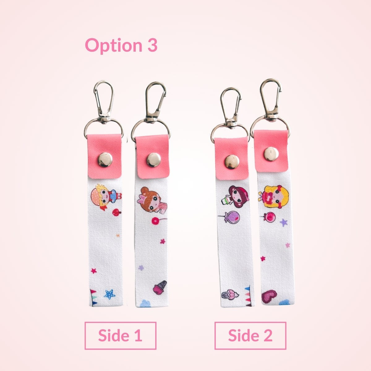 name tag 2 pcs pink colorful for kids bag